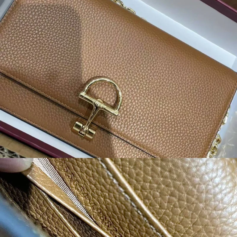 Gucci Half Horsebit Wallet On Chain Brown