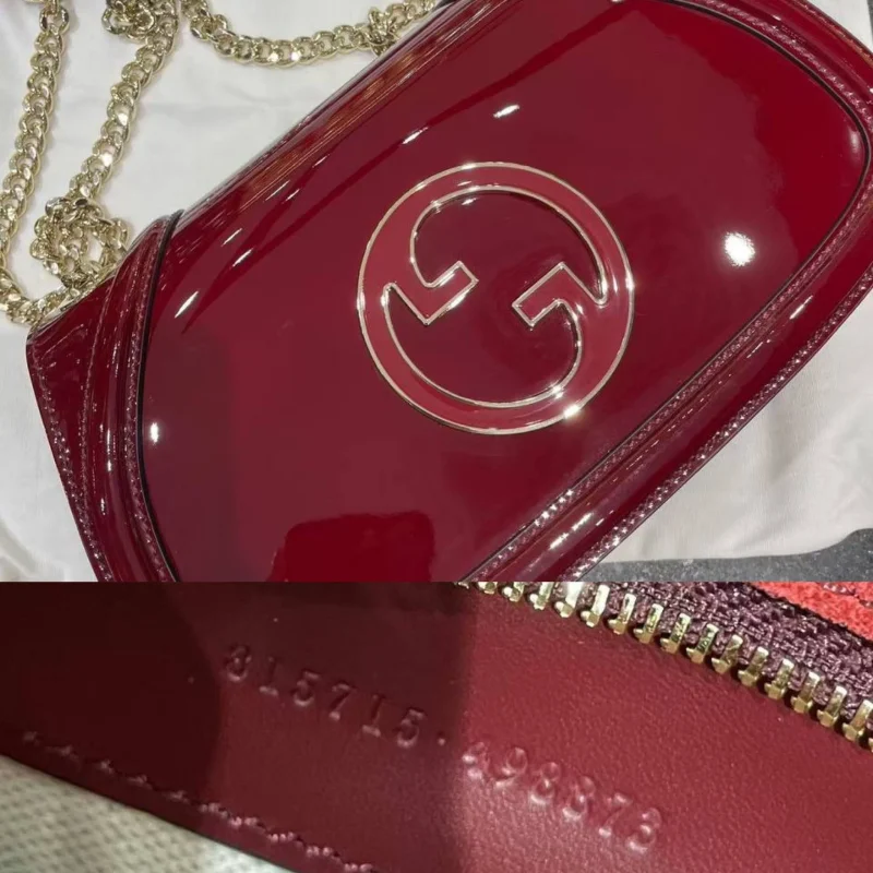 Gucci Burgundy Patent Medium Blondie Chain Bag